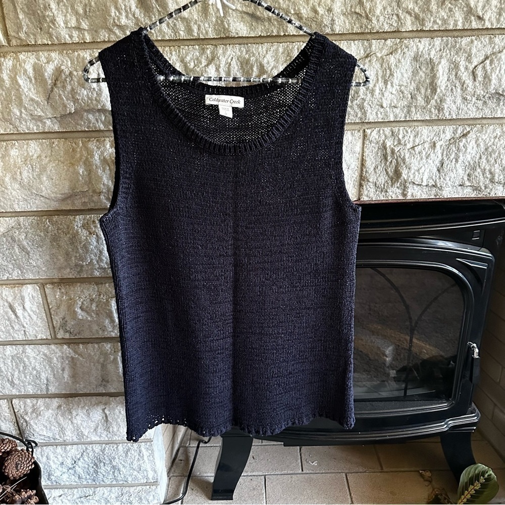 Christopher & Banks Black Knit Sleeveless Shell Top